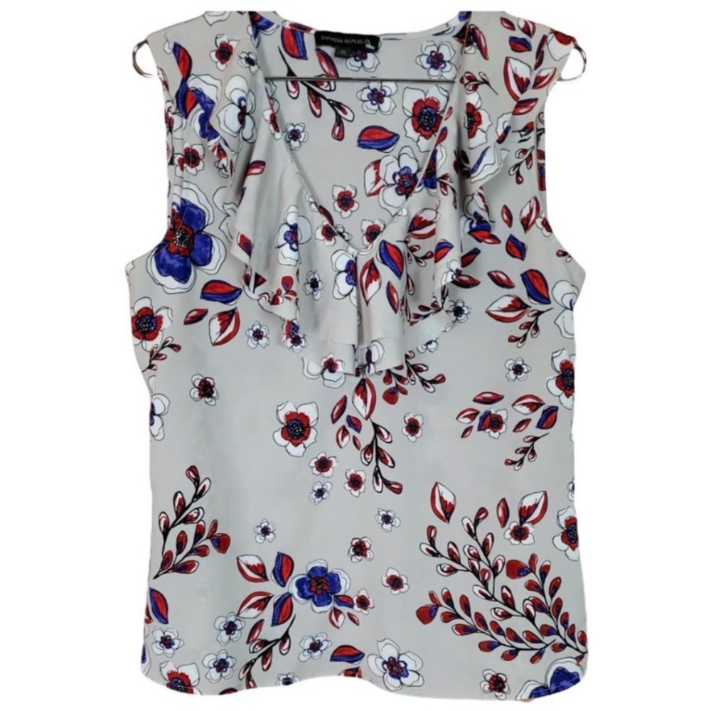 Banana Republic size S women’s sleeveless ruffle flower blouse